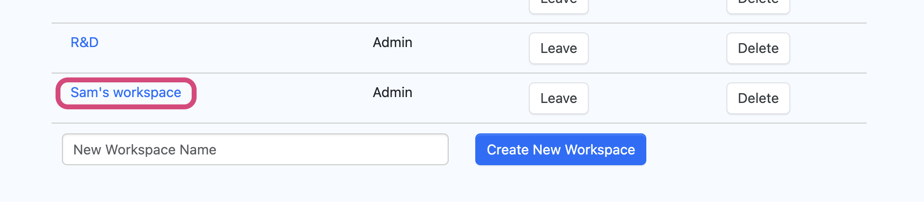 Workspace Name