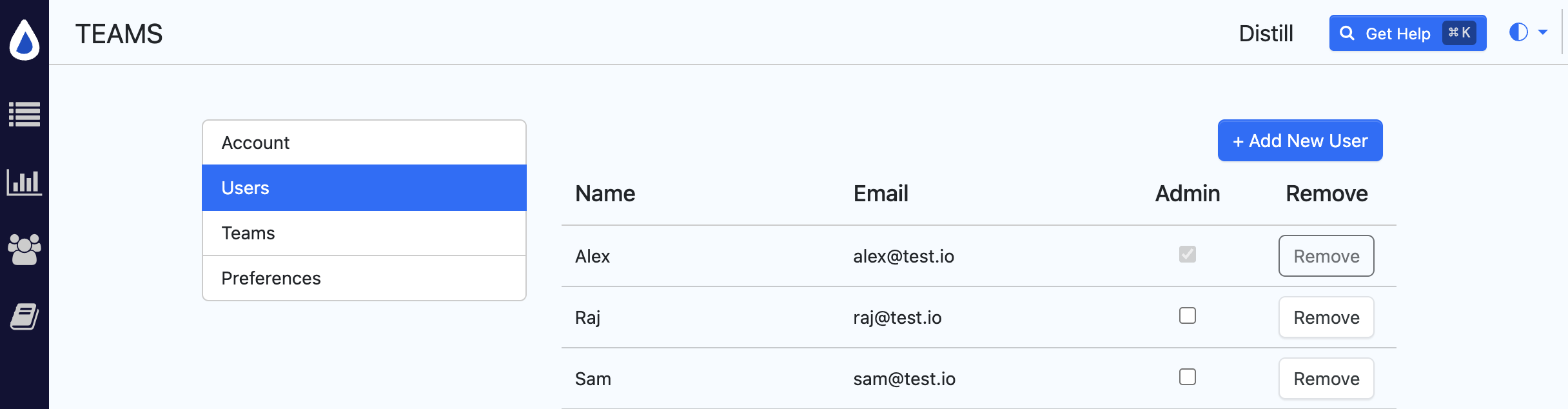 User Management Interface