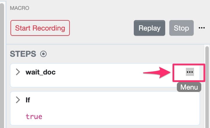 Edit Macro Step